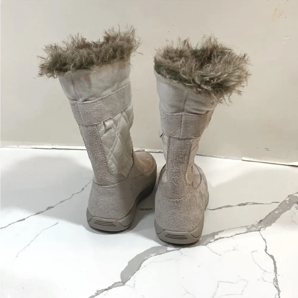 Timberland | Leather Faux Fur Girls White GV Cream Toddler Boots Size 7